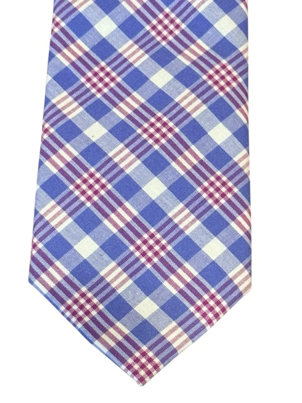 Blue Plaid Necktie Red Check Cotton Slim Tie Men J.Crew
